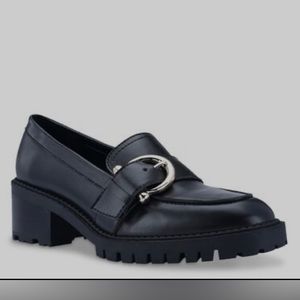 Marc Fisher Dancy Slip On Block Heel Lug Sole Loafers Black Women’s 9.5/10 EU 42